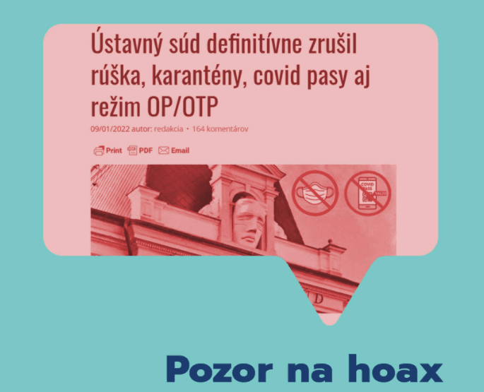 Ústavný súd nezrušil rúška, covid pasy ani režim OTP a OP. Ide o dezinterpretáciu rozhodnutia súdu