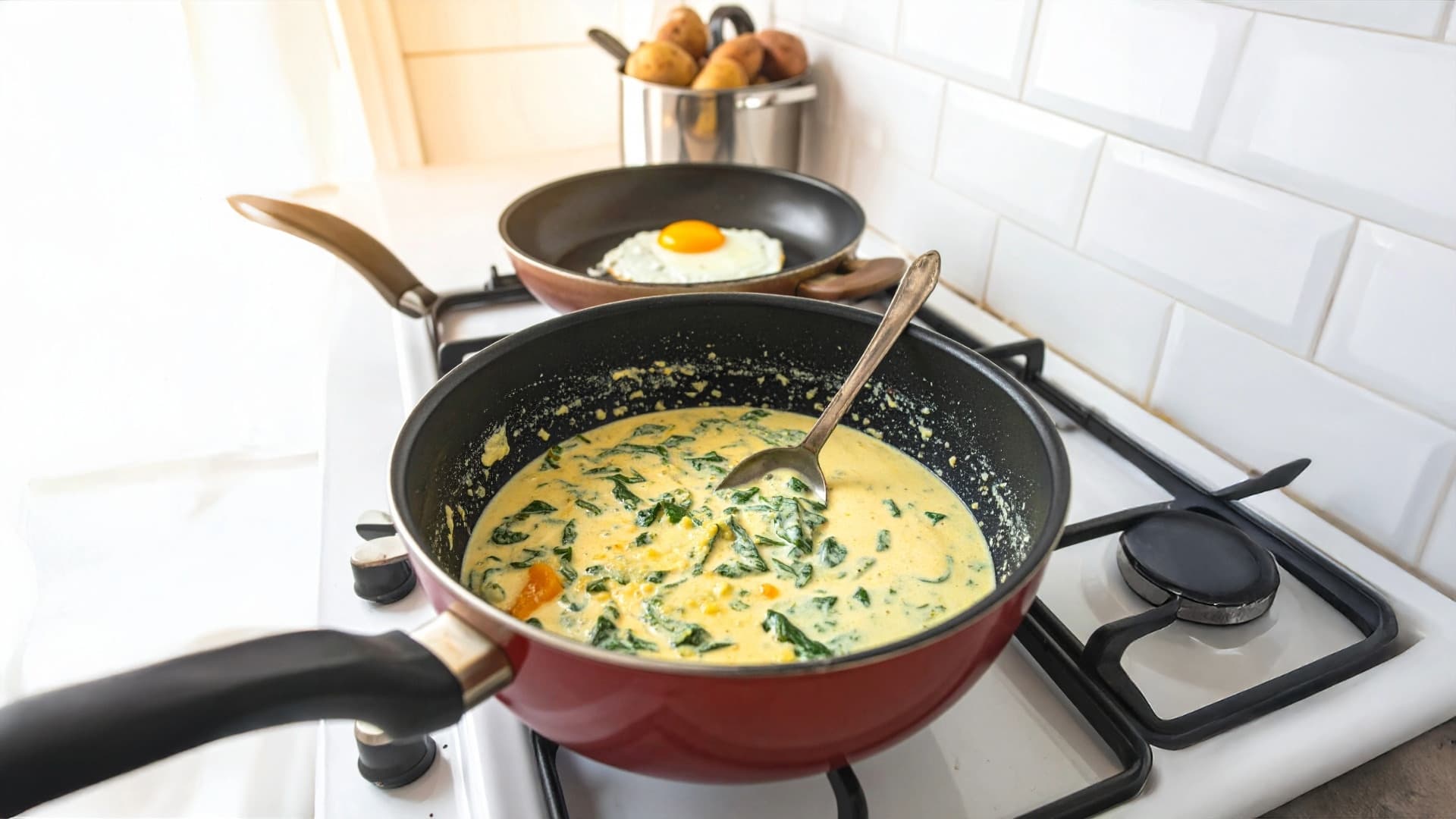 Tip na recept: Špenát s volským okom a zemiakmi