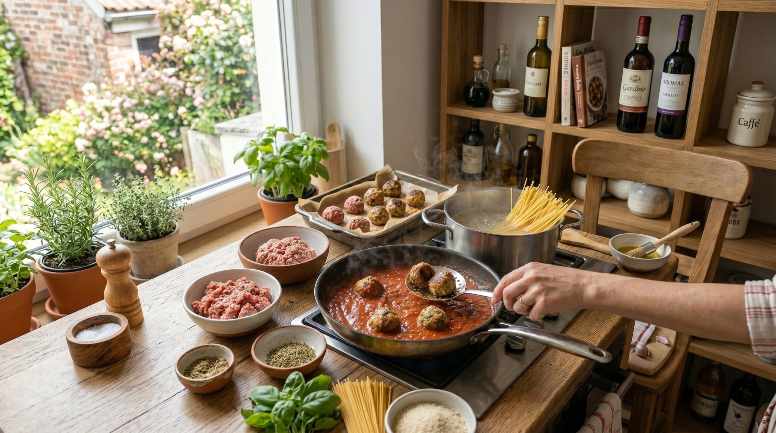 Fotografia k článku Tip na recept: Pečené mäsové guľky v paradajkovej omáčke s cestovinami