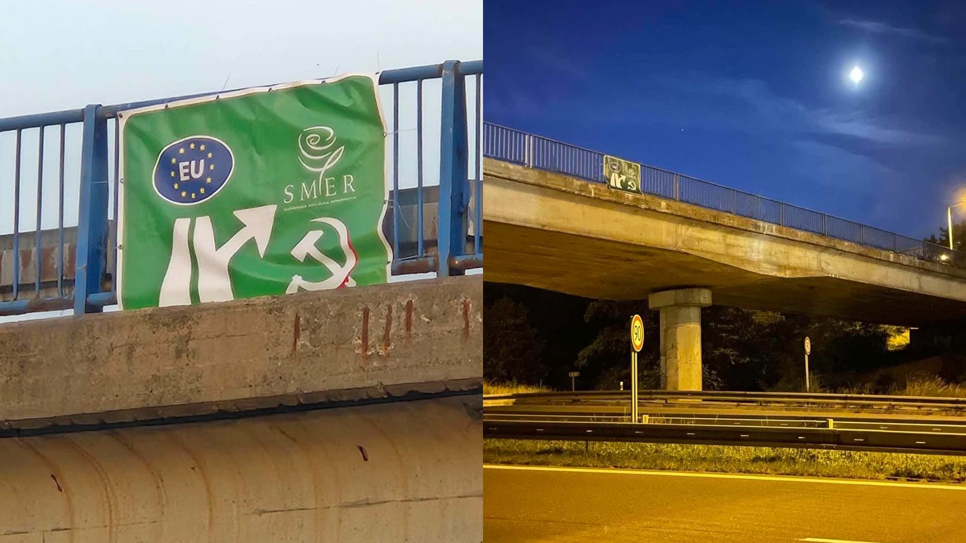 Most na Ťahanovce sa stal miestom politického protestu