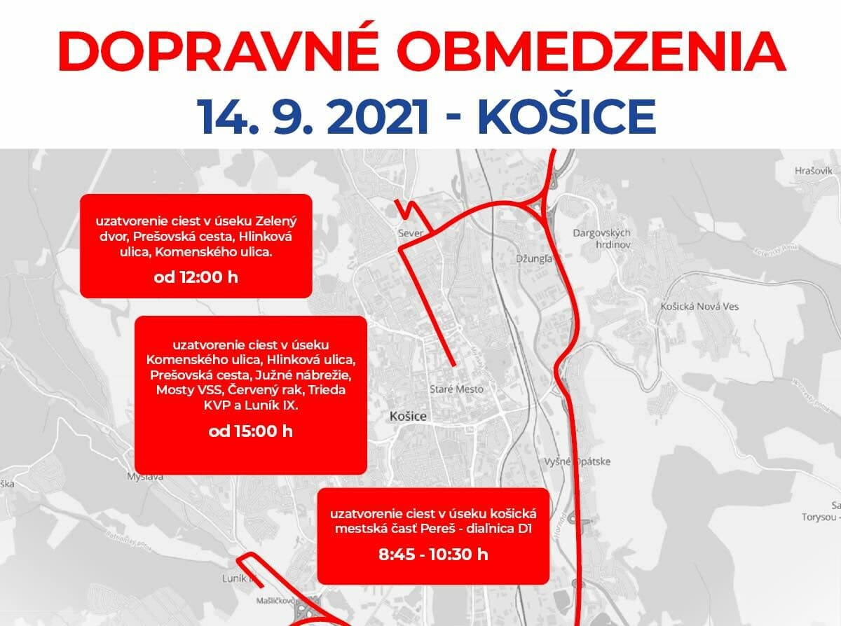 Dopravné obmedzenia v Košiciach počas návštevy pápeža