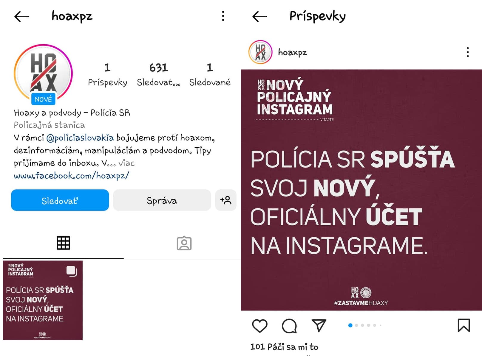 Hoaxerom na Instagrame odzvonilo. Posvieti si na nich polícia