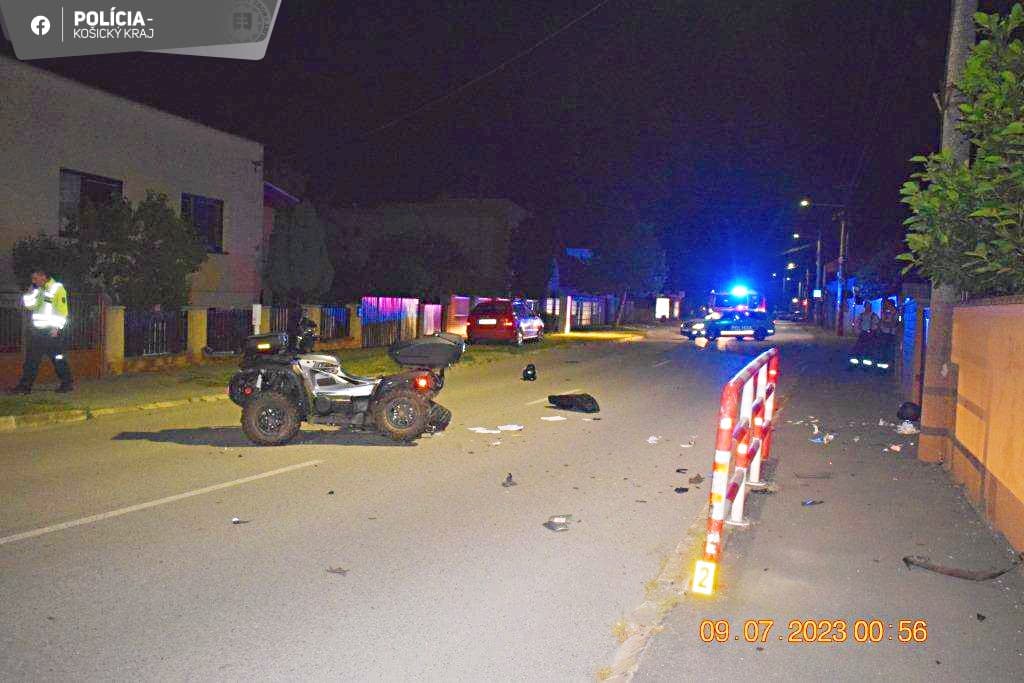Nočná jazda na štvorkolke po Barci skončila vážnou nehodou (FOTO)