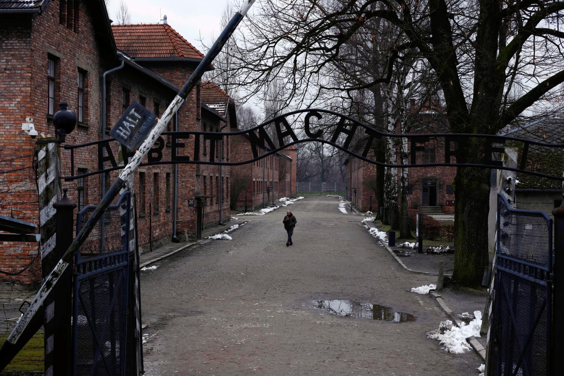 Fotografia k súvisiacemu článku Dnes si pripomíname oslobodenie Osvienčimu. Asi 20 preživších položí vence k Múru smrti