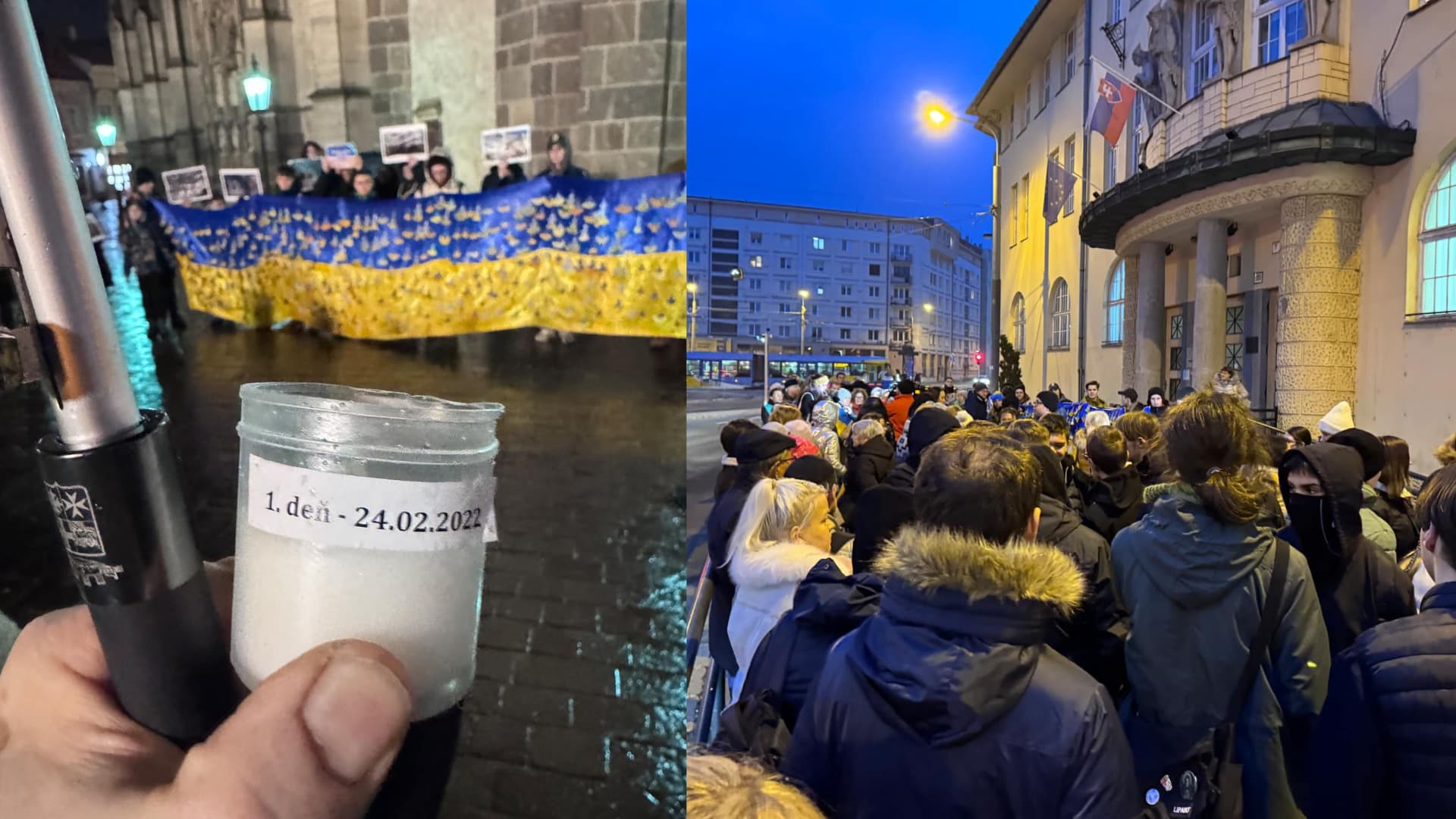 SVIEČKA ZA UKRAJINU. V Starom Meste si pripomenuli 1000 dní vojny