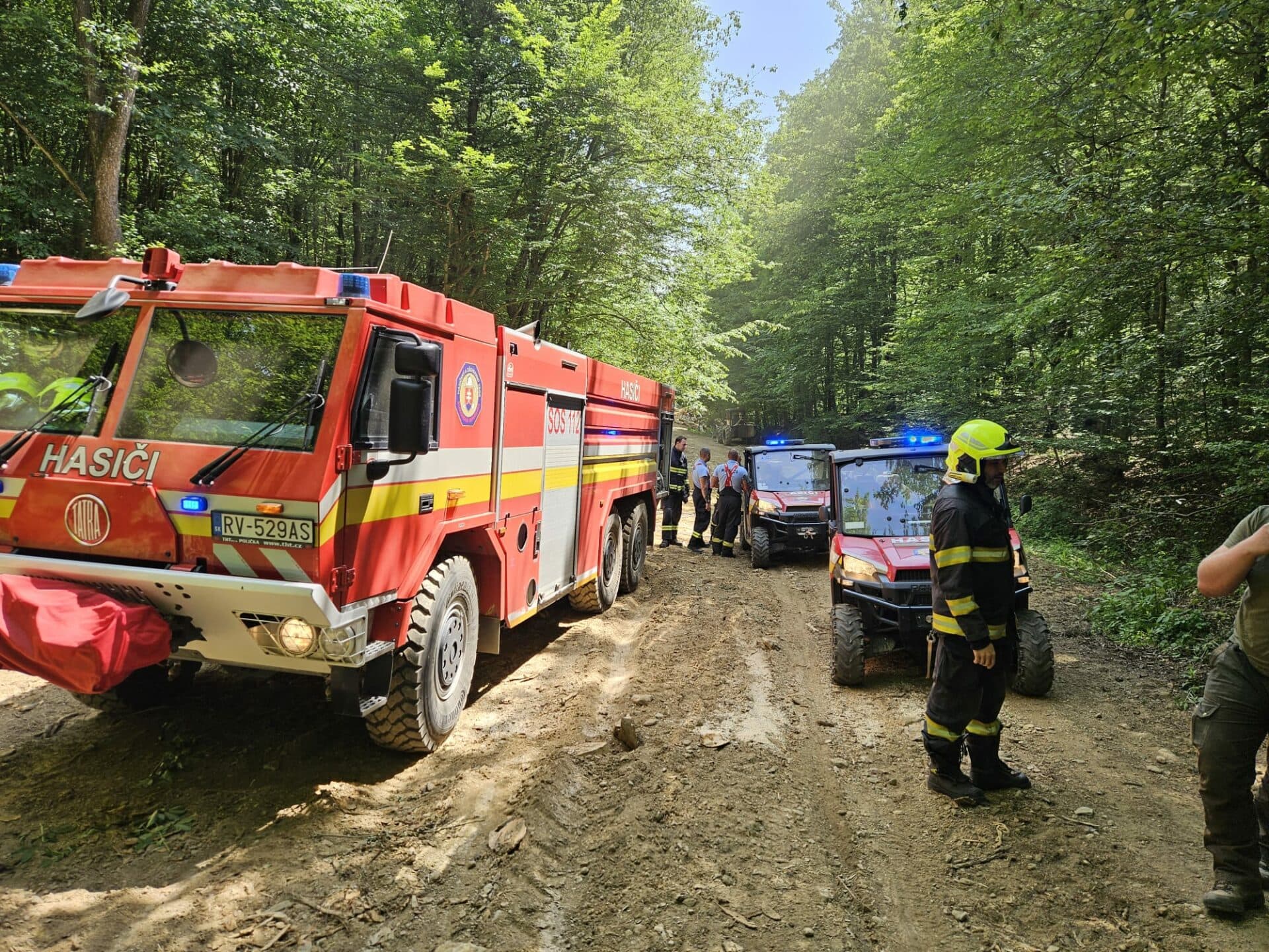 Požiar lesa v Rudnej uhasili hasiči v priebehu dvoch hodín (FOTO+VIDEO)