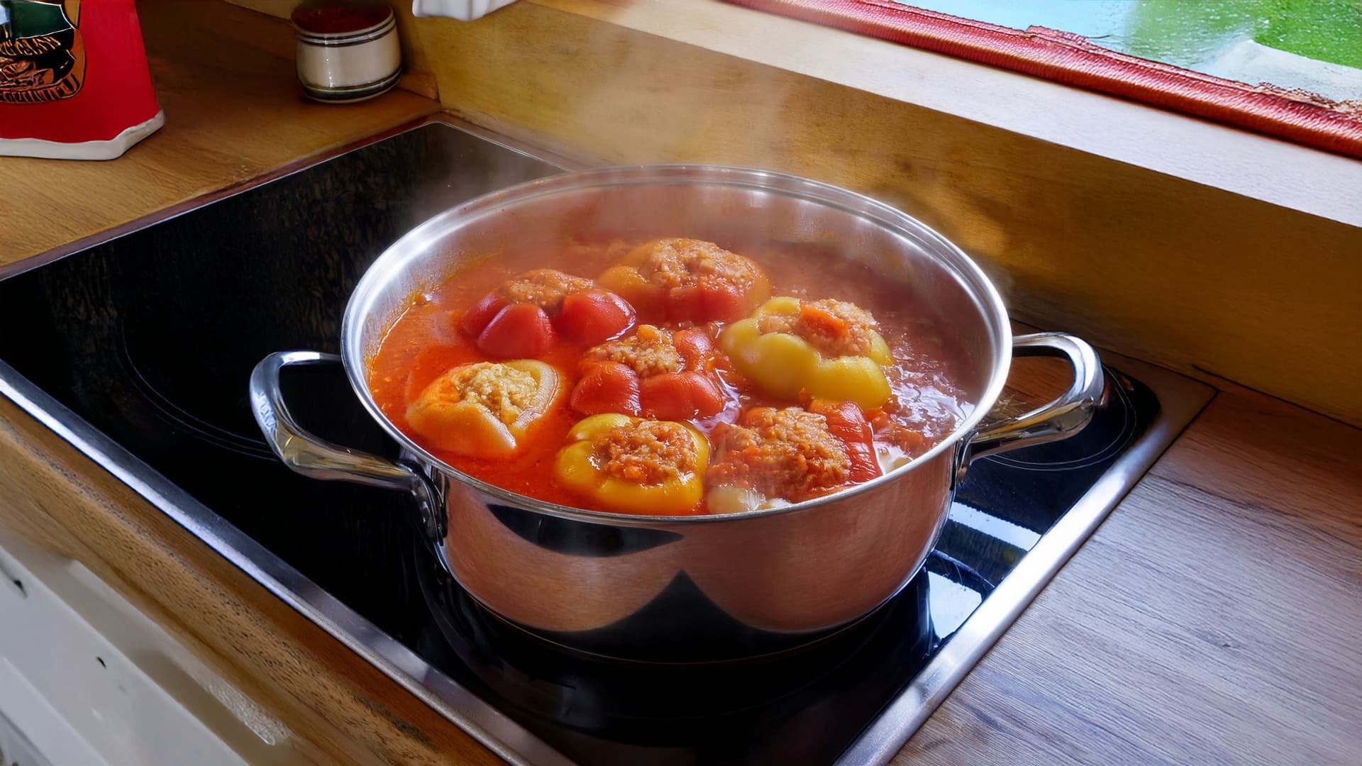 Tip na recept: Plnená paprika s mletým mäsom a ryžou v paradajkovej omáčke