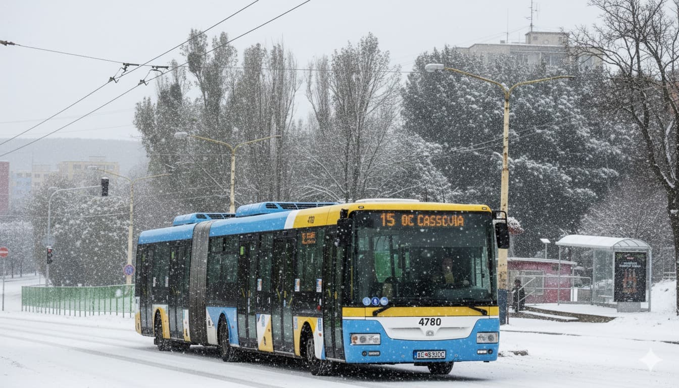 DPMK zaznamenal výpadky spojov, silné mrazy vyradili deväť autobusov