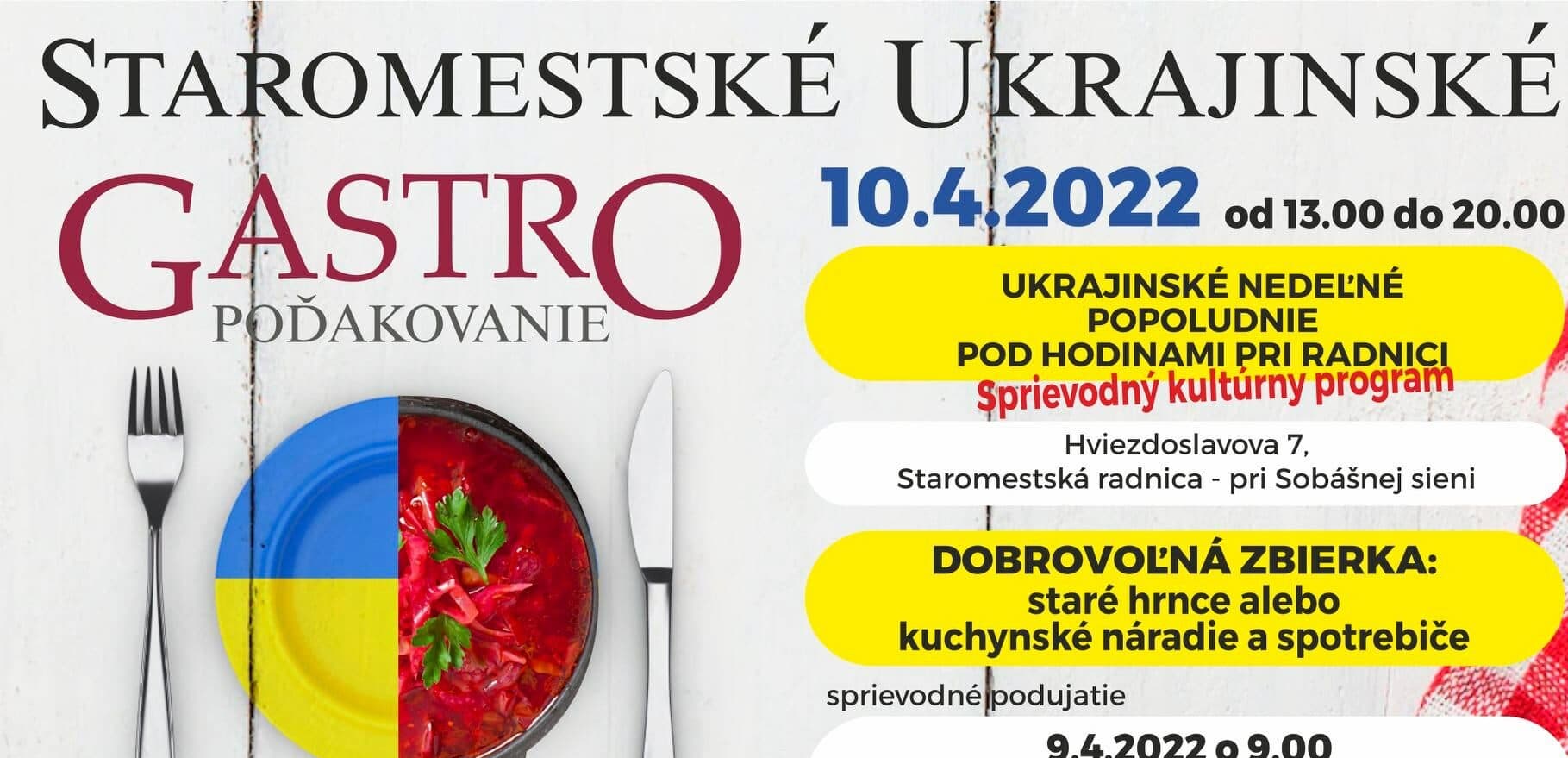 Zažite Staromestské Ukrajinské gastro poďakovanie
