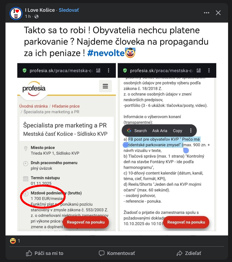 ZDROJ: screenshot META / I Love Košice