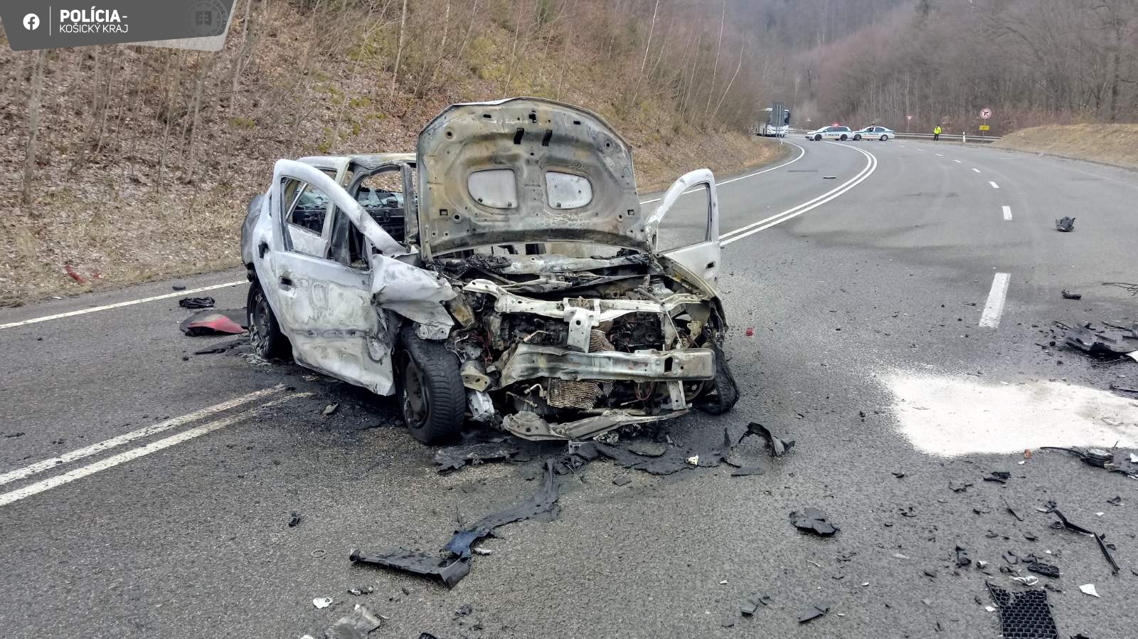 Pri dopravnej nehode v blízkosti Alpinky zhorelo auto (FOTO)
