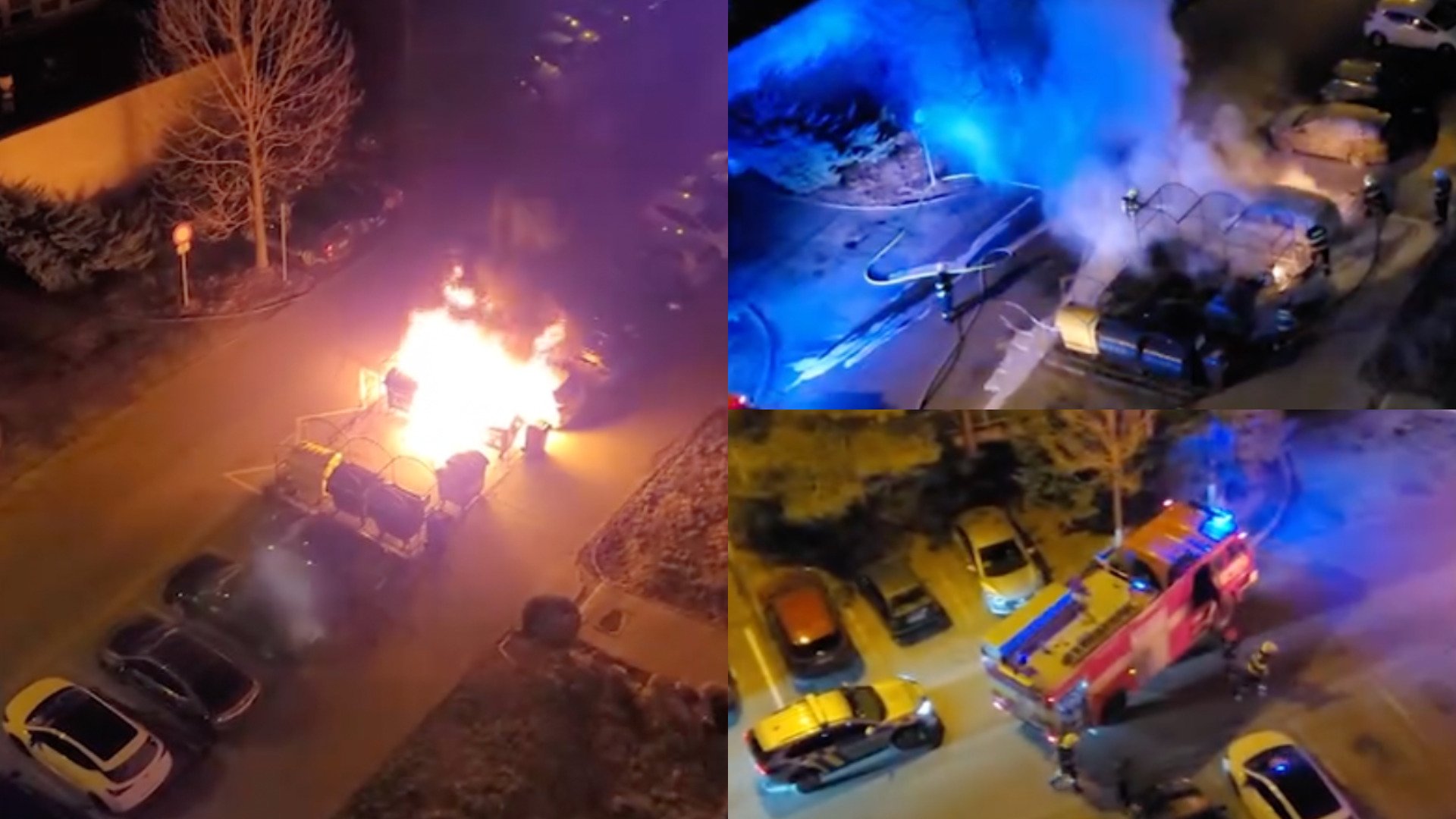 Požiar na Sídlisku KVP spôsobil škodu vo výške 26-tisíc eur. Horeli kontajnery aj autá (VIDEO)