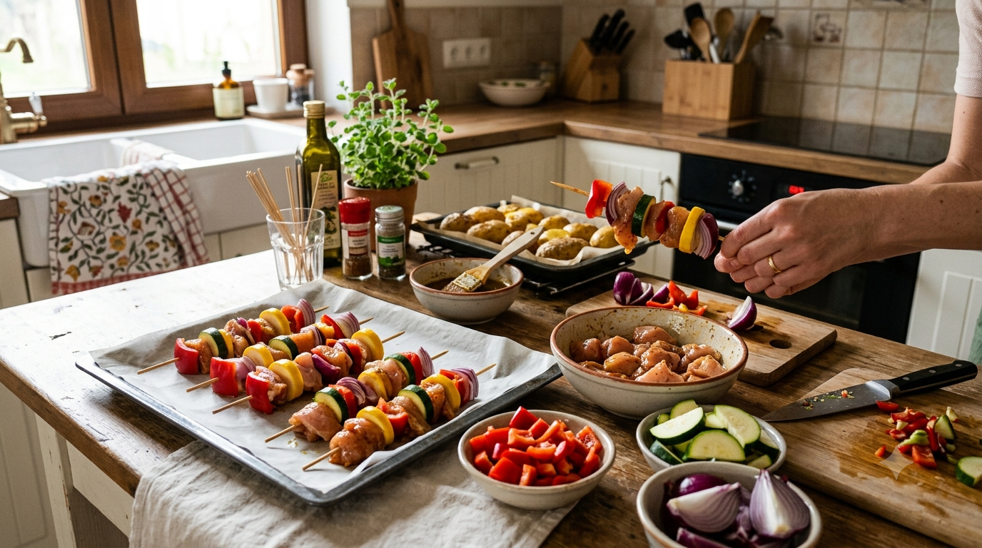 Tip na recept: Kuracie špízy s paprikou a cuketou z rúry