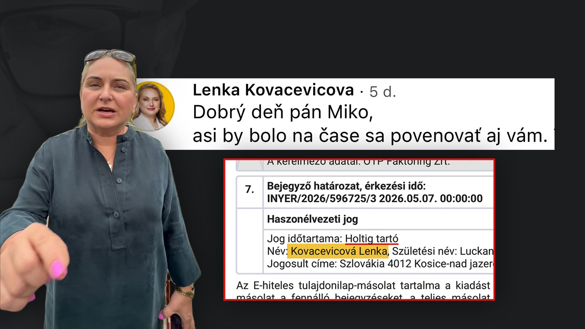 Fotografia k článku Kovačevičová chce mazať články, inak hrozí súdmi. Šéfredaktorovi odkázala, že je čas sa mu „povenovať“