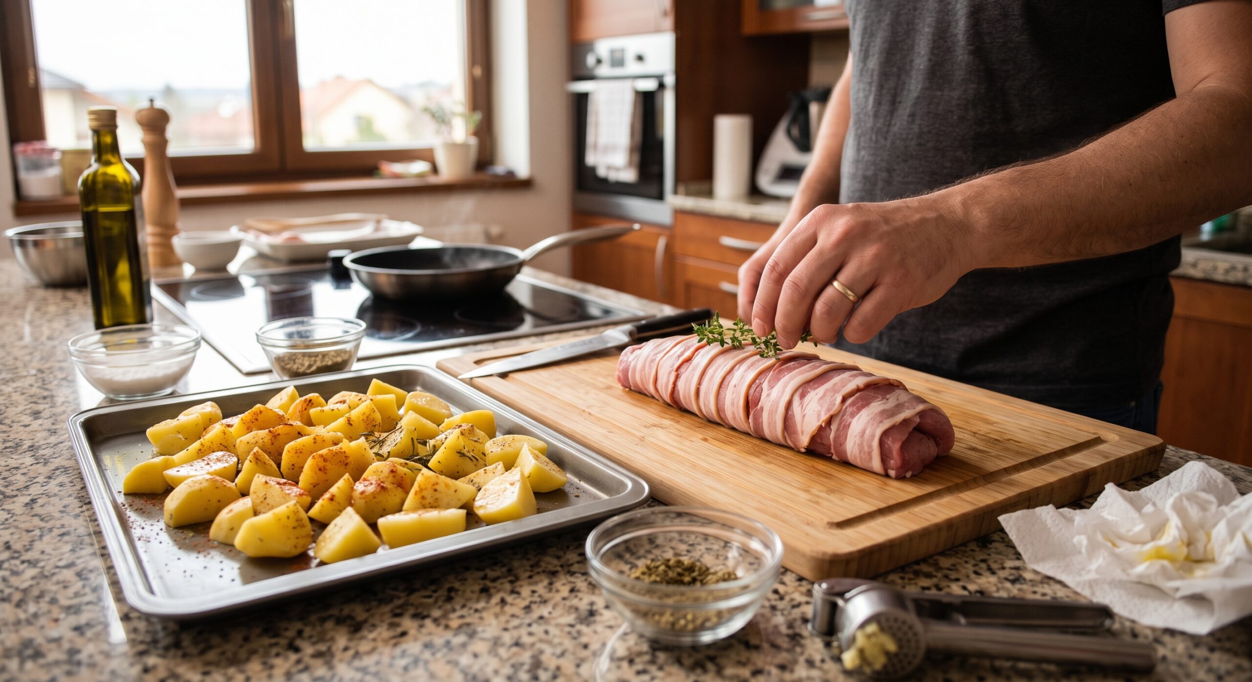 Fotografia k článku Tip na recept: Bravčová v slaninovom kabátiku s pečenými zemiakmi
