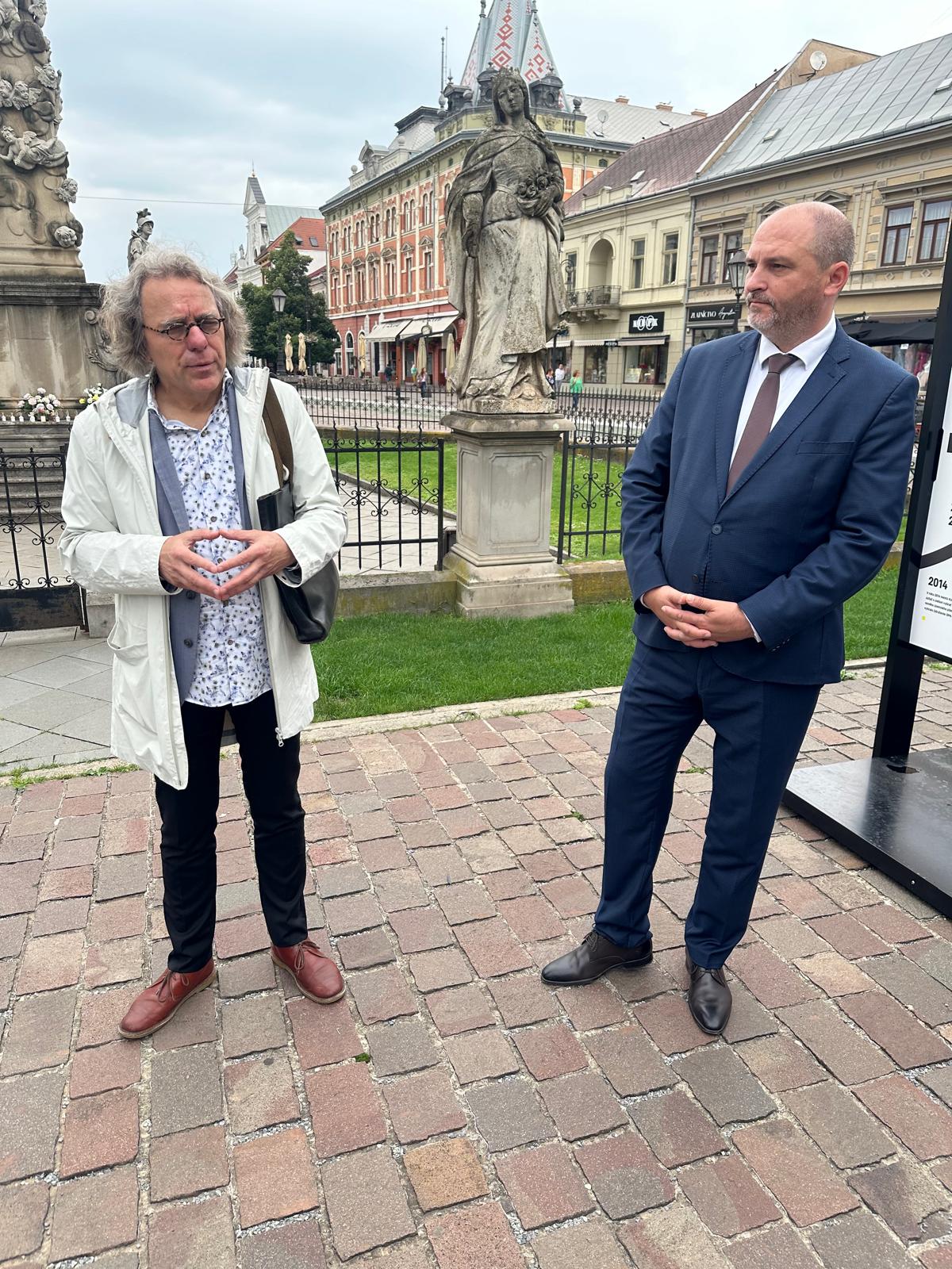 Primátor Košíc Jaroslav Polaček a hlavný architekt mesta Košice Petr Kropp predstavili nový územný plán mesta. FOTO: Tomáš Mácha