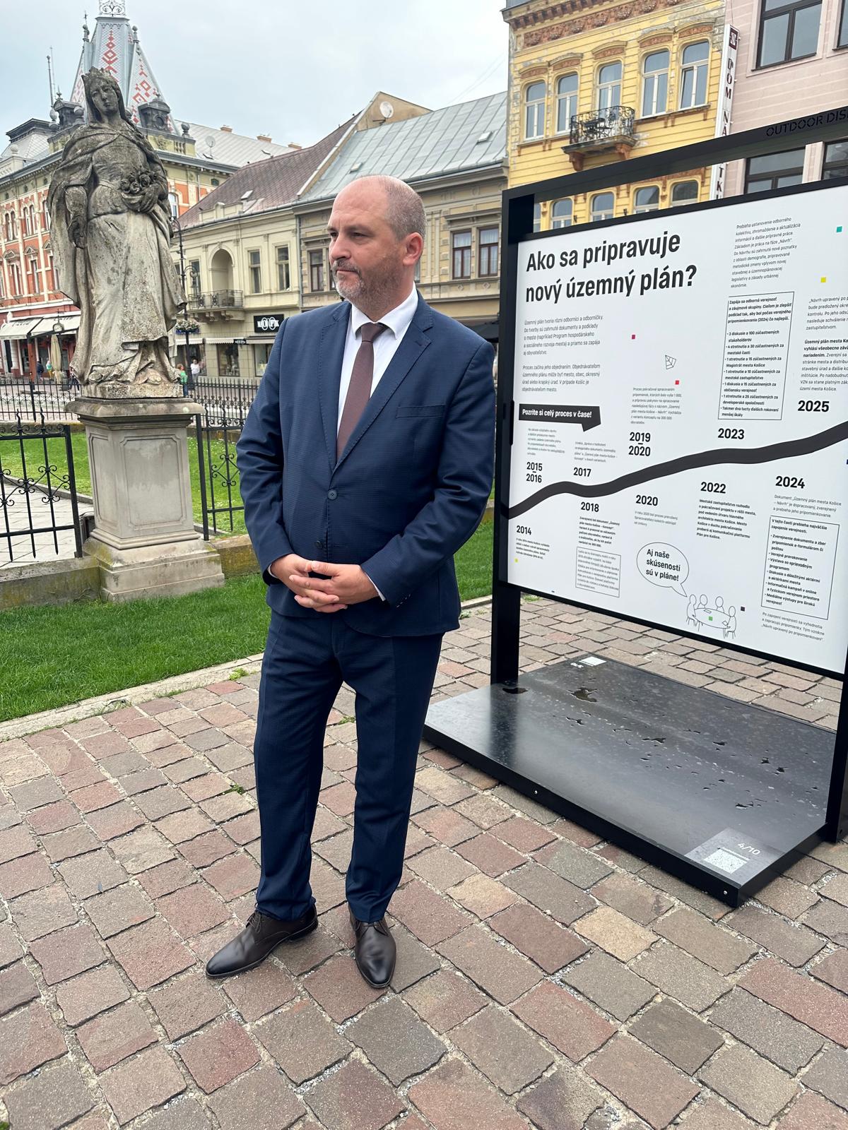 Primátor Košíc Jaroslav Polaček a hlavný architekt mesta Košice Petr Kropp predstavili nový územný plán mesta. FOTO: Tomáš Mácha